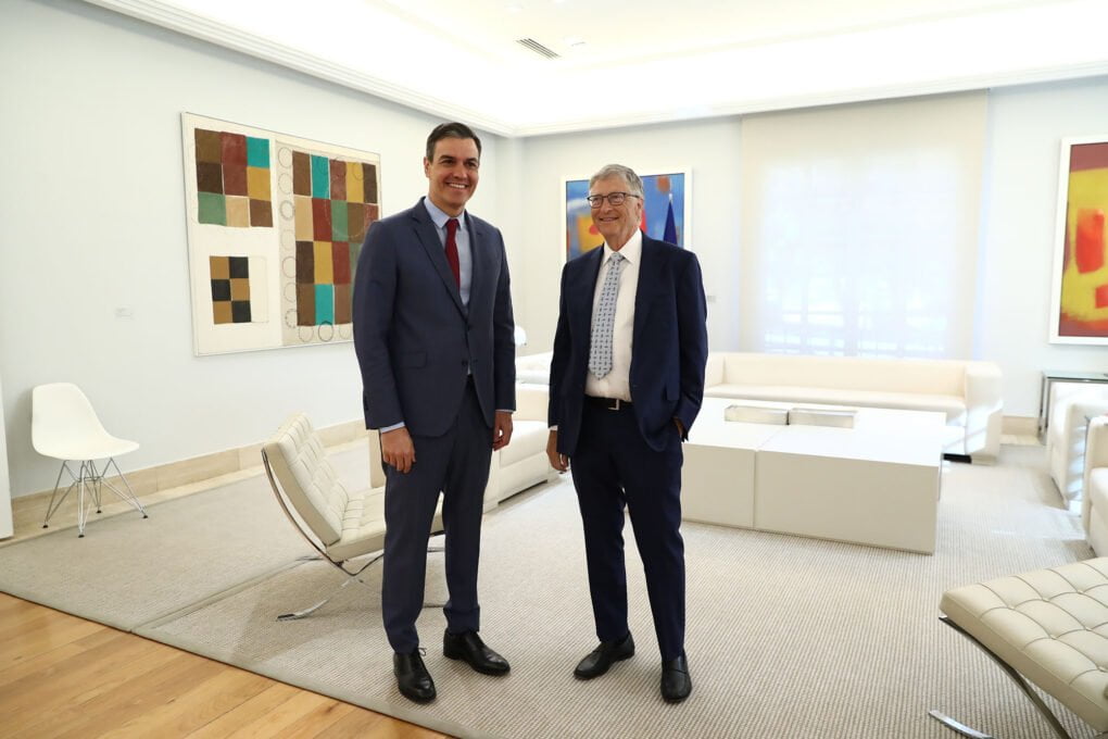 Pedro Sánchez se reúne con Bill Gates, copresidente de la Fundación Bill & Melinda Gates