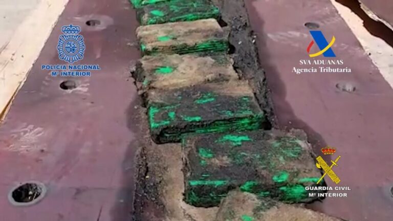 Incautados 66 kilos de cocaína que iban a ser introducidos en España ocultos en el interior de maquinaria industrial
