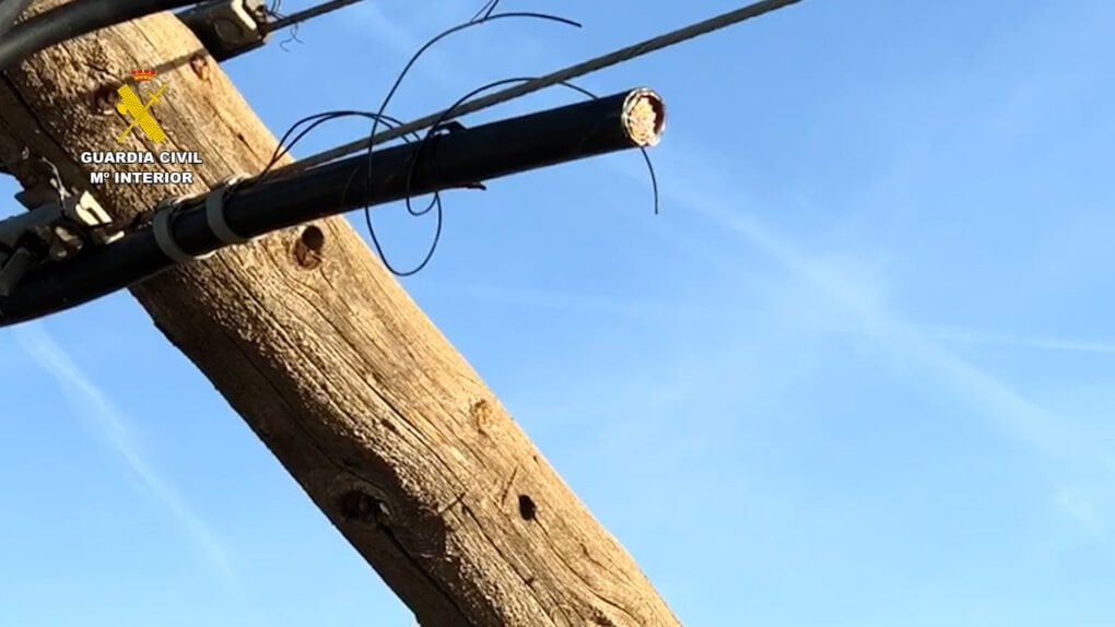 La Guardia Civil recupera una tonelada de cobre procedente de robos de cable del tendido telefónico