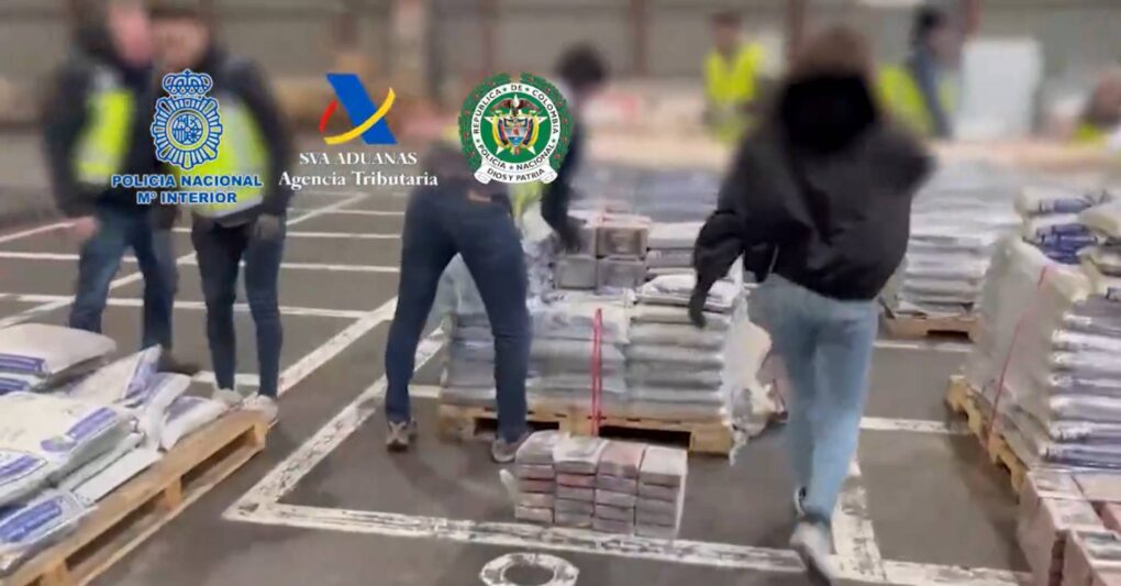 Intervenidos más de 1.200 kilos de cocaína ocultos en tres contenedores marítimos procedentes de Sudamérica