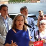 Iratxe García muestra el apoyo de los socialistas europeos a los vecinos de San Fernando de Henares afectados por las obras de metro