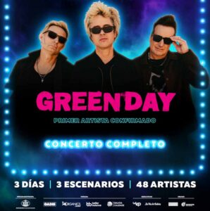 GREEN DAY, primer cabeza de cartel anunciado para O SON DO CAMIÑO 2024.