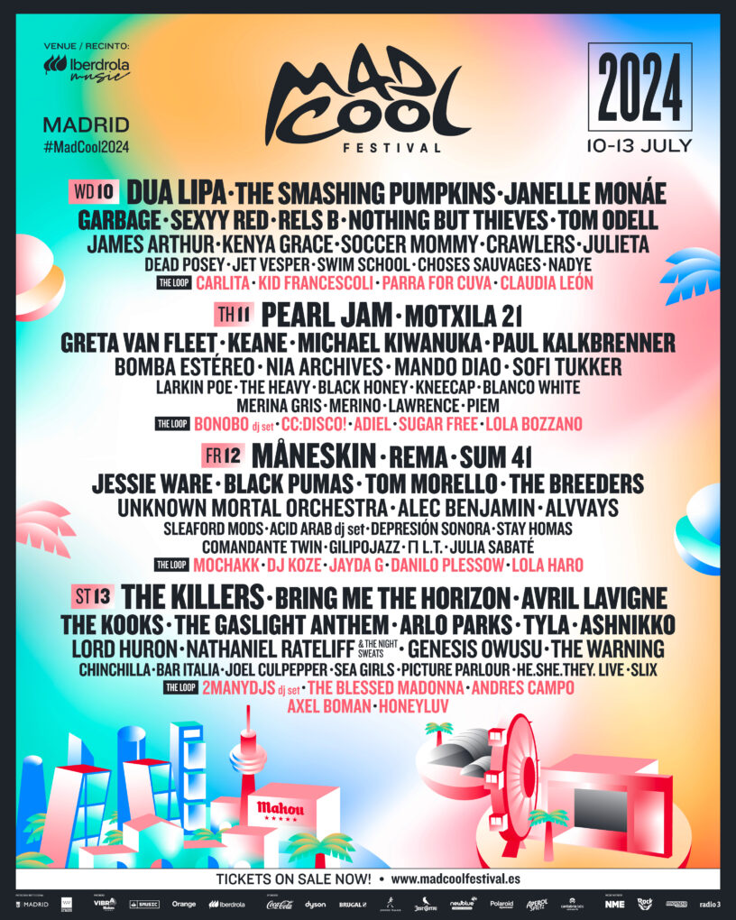 Mad Cool Festival 2024 completa su cartel con 21 nuevas incorporaciones, incluyendo a The Killers y Måneskin