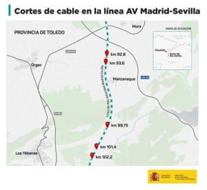 El ministro de Transportes visita Toledo tras el sabotaje en la línea de alta velocidad Madrid-Sevilla