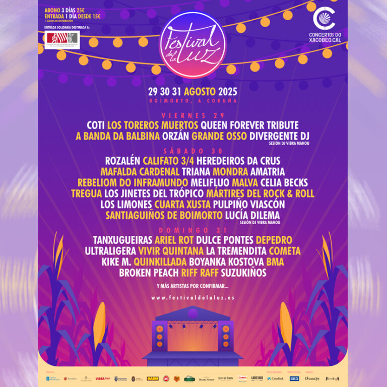 Tanxugueiras, Rozalén y Ariel Rot lideran una nueva edición del Festival de la Luz cargada de música y solidaridad