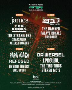 Papa Roach, James y The Kooks encabezan el festival CA Vilar de Mouros, ya con entradas físicas disponibles