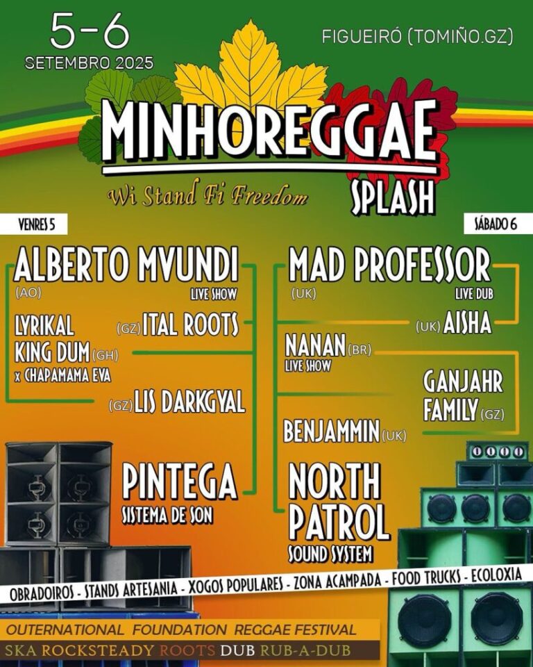 Figueiró acogerá el Minho Reggae Splash 2025 los días 5 y 6 de septiembre