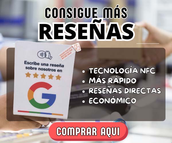 Expositor físico con tecnología NFC para captar reseñas de tus clientes en Google Maps en un solo toque. Ideal para negocios físicos como restaurantes, clínicas, tiendas o centros de estética.
