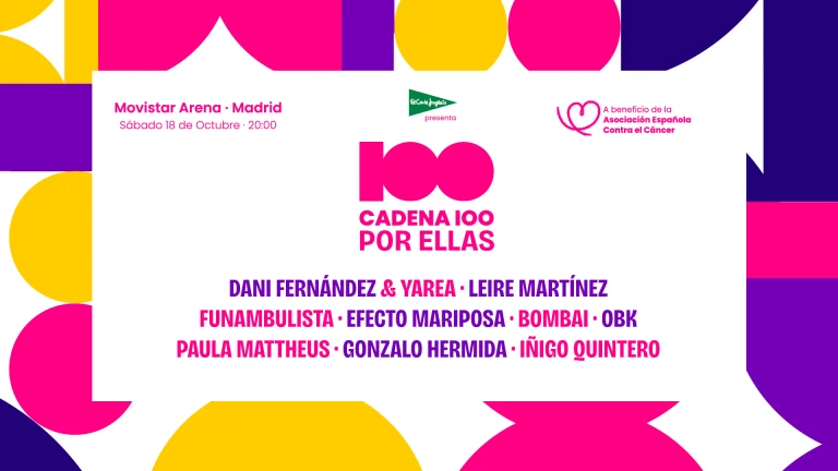 Estos son los artistas que actuarán en CADENA 100 POR ELLAS, el concierto solidario contra el cáncer de mama