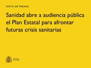 España prepara un Plan Estatal para responder a pandemias y crisis sanitarias graves