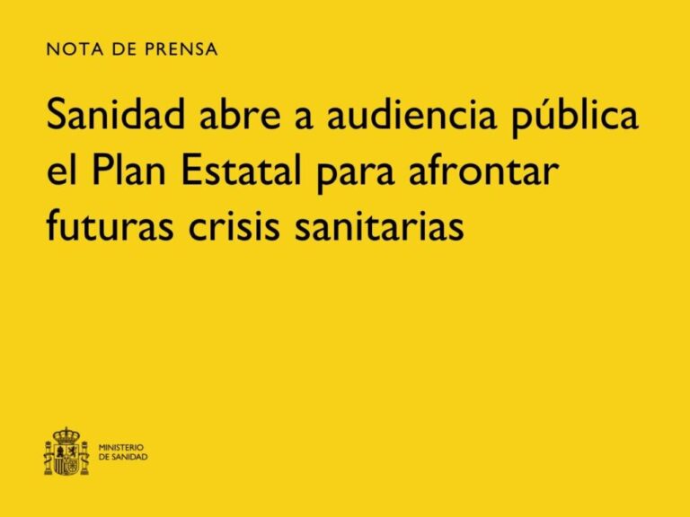 España prepara un Plan Estatal para responder a pandemias y crisis sanitarias graves