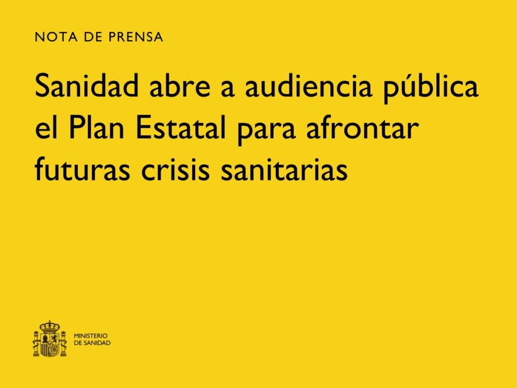 España prepara un Plan Estatal para responder a pandemias y crisis sanitarias graves