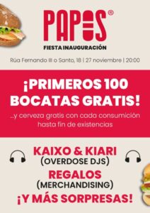 PAPOS aterriza en Santiago de Compostela: fiesta, DJs y los 100 primeros bocatas gratis