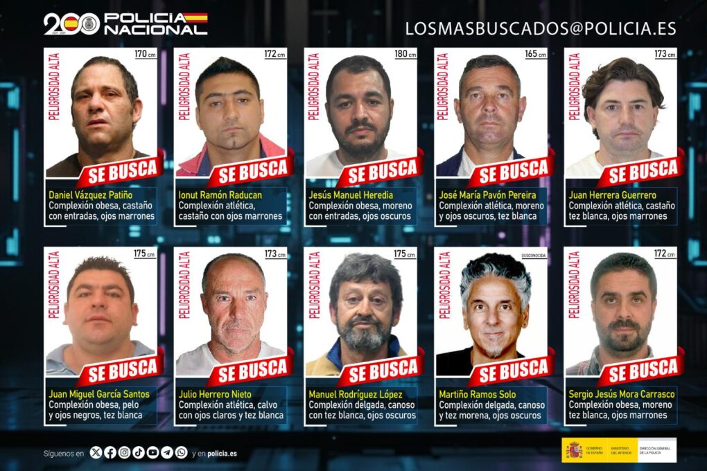 La Policía activa un llamamiento masivo para detener a los fugitivos más buscados