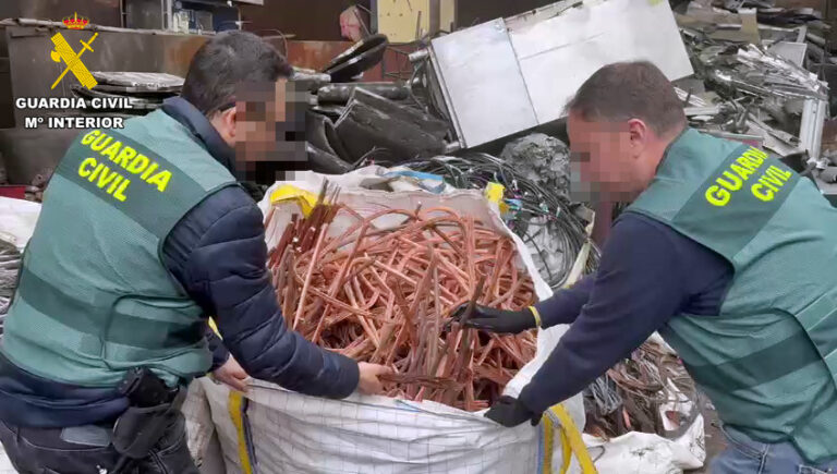 Operación “Ibidem”: 18 detenidos por más de 30 robos de cobre y 12 toneladas de material recuperado