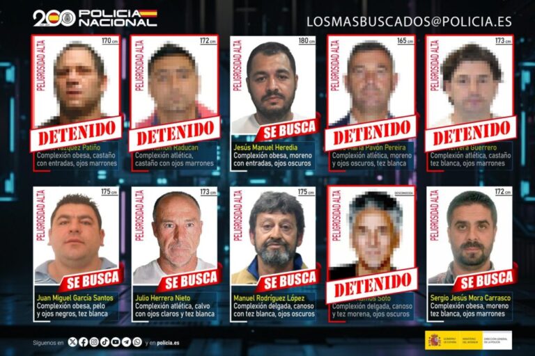 Se eleva a cinco el número de detenidos de la lista de “Los 10 más buscados”