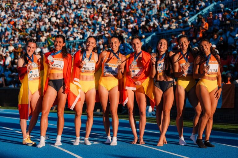 Plata y bronce para España en relevos y billete a Pekín 2027 para cinco equipos