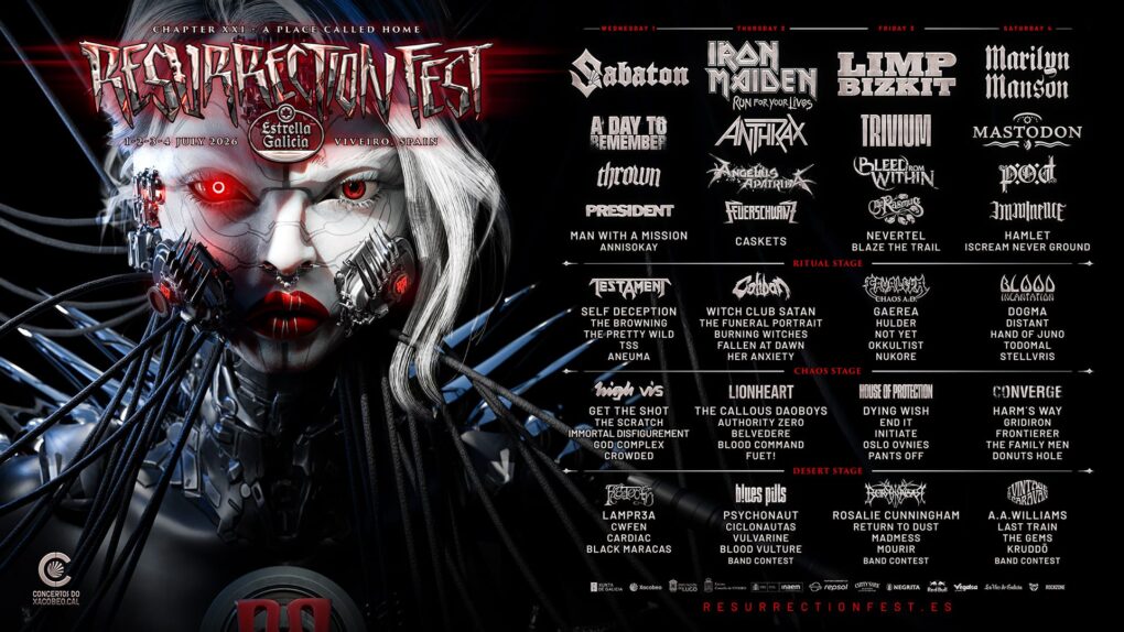 Resurrection Fest 2026 publica sus horarios oficiales y activa la cuenta atrás para Viveiro