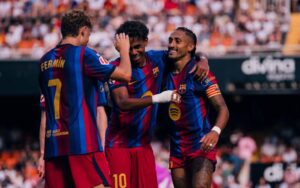 Exhibición del Barcelona ante el Valencia: Lamine Yamal firma un doblete en el 0-5 de Mestalla