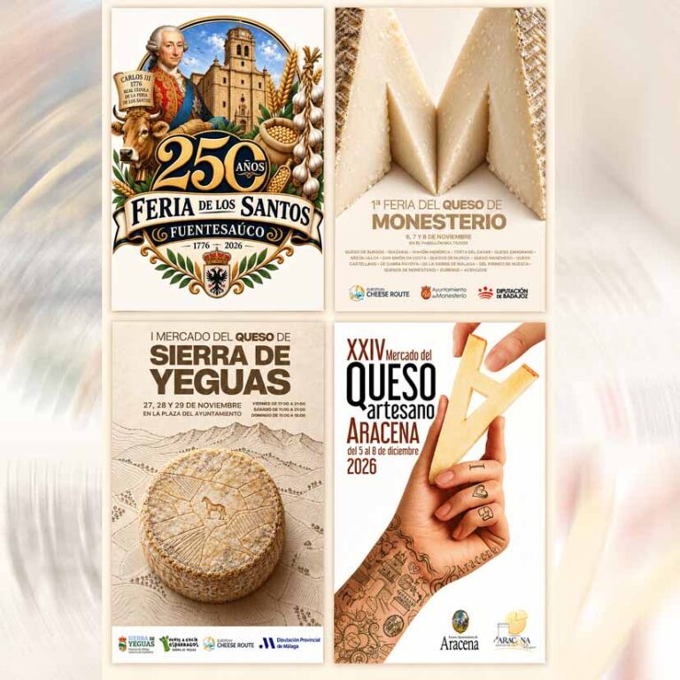 Cuatro ferias del queso cerrarán 2026 con citas en Zamora, Badajoz, Málaga y Huelva