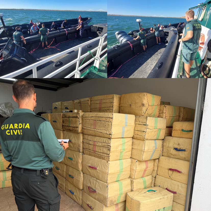 Una narcolancha arroja 127 fardos de hachís al mar durante una persecución entre España y Portugal
